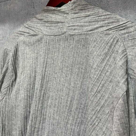 Eileen Fisher Crinkle Open Draped Cardigan L Gray Italian Yarn Lightweight - Picture 6 of 10